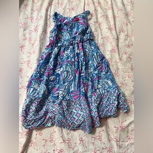 Lilly Pulitzer pink and blue fit and flare dress